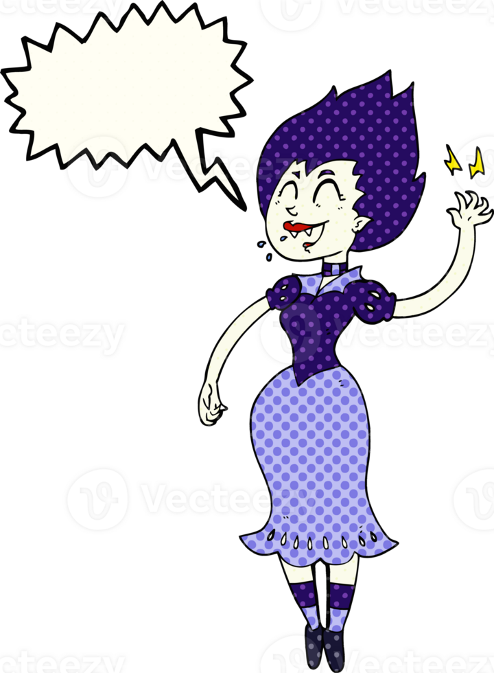 comic book speech bubble cartoon vampire girl png
