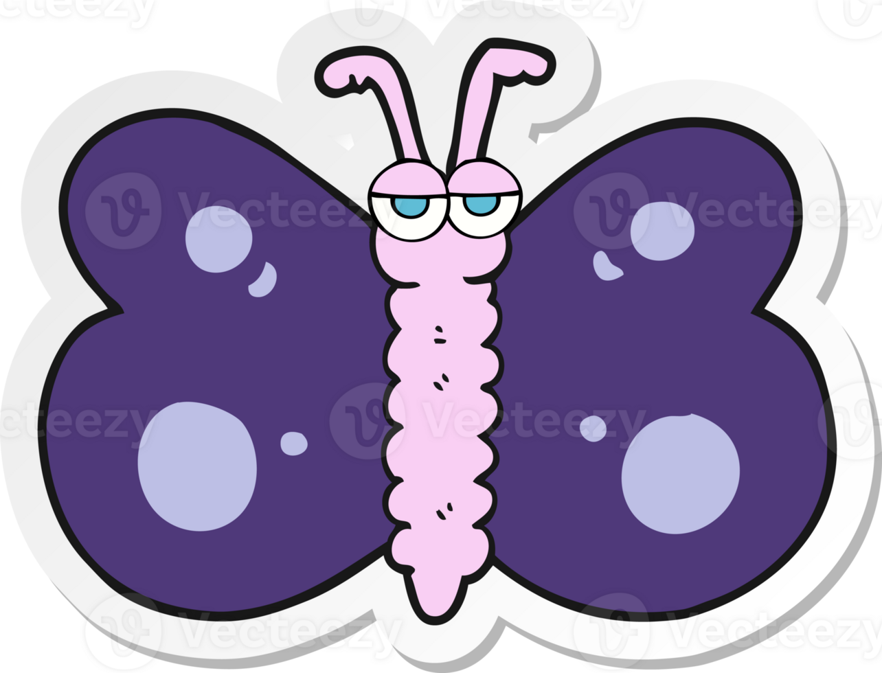 sticker of a cartoon butterfly png