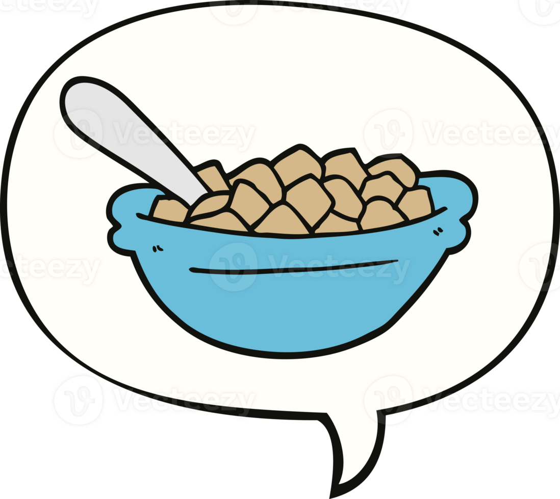 cartoon cereal bowl and speech bubble png