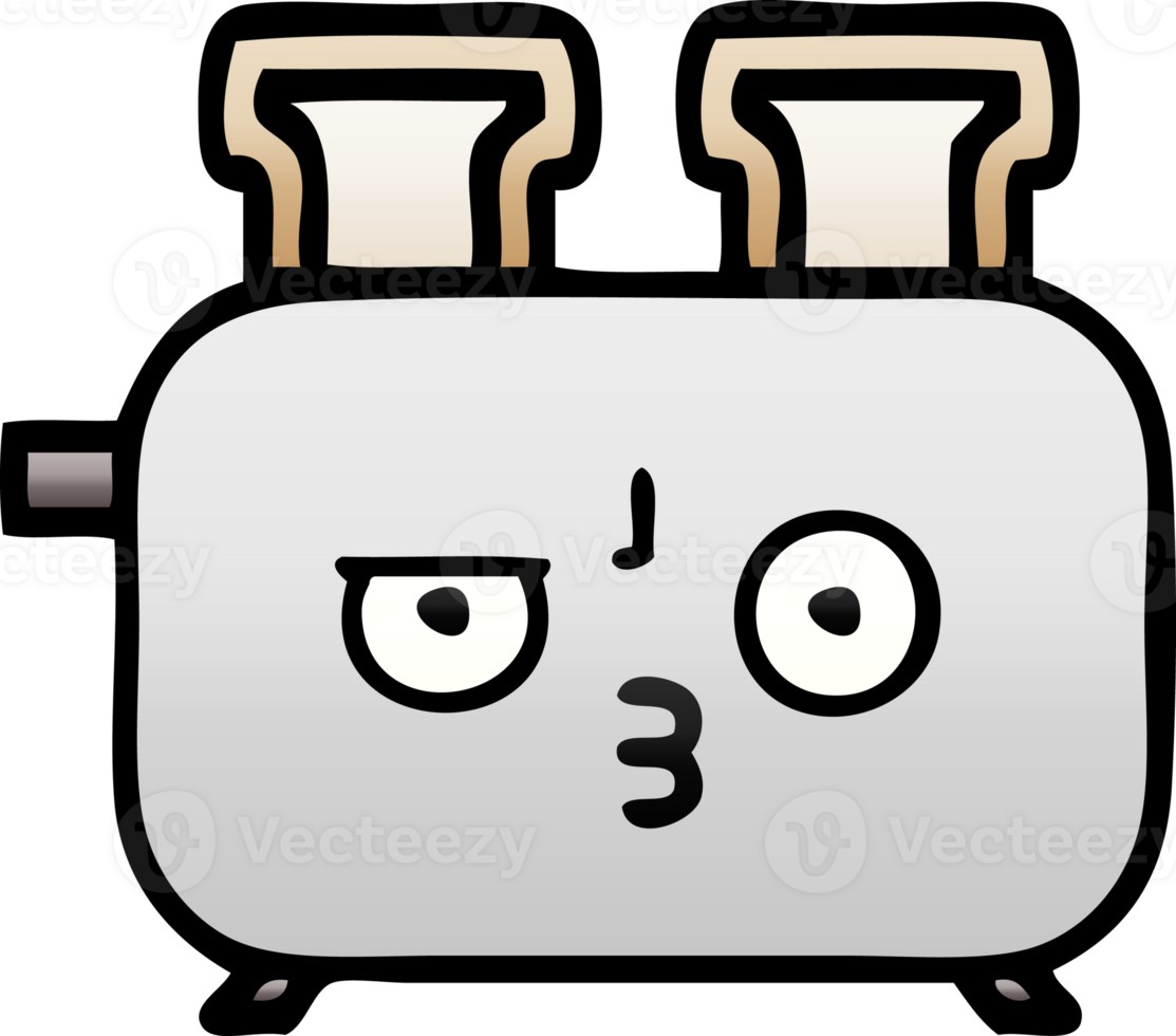 gradient shaded cartoon of a toaster png