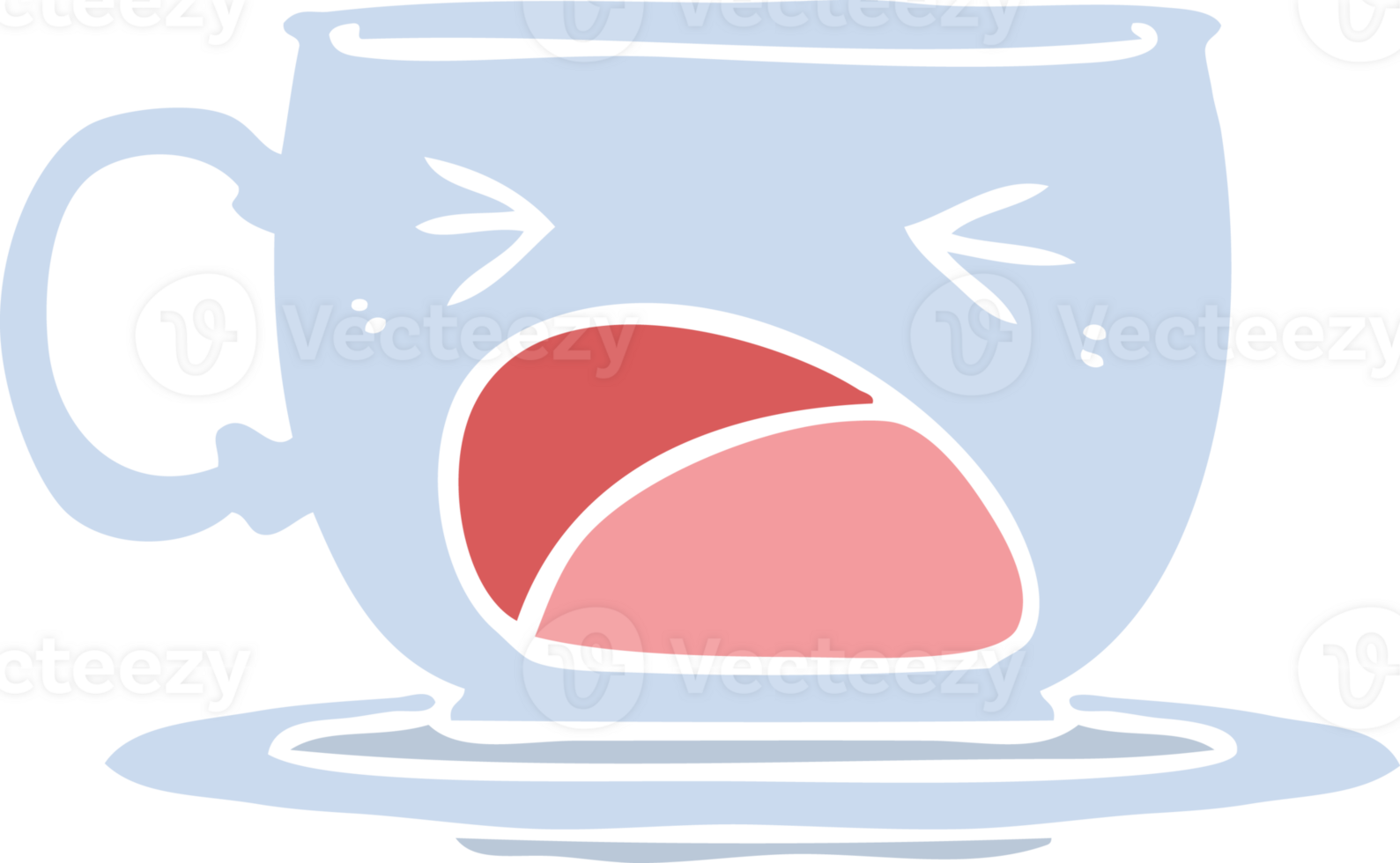 flat color style cartoon shouting tea cup png