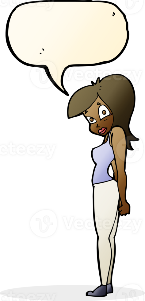 cartoon pretty woman  with speech bubble png