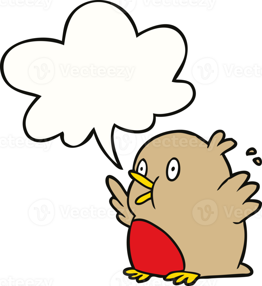 dibujos animados sobre el petirrojo emocionado y la burbuja del habla png
