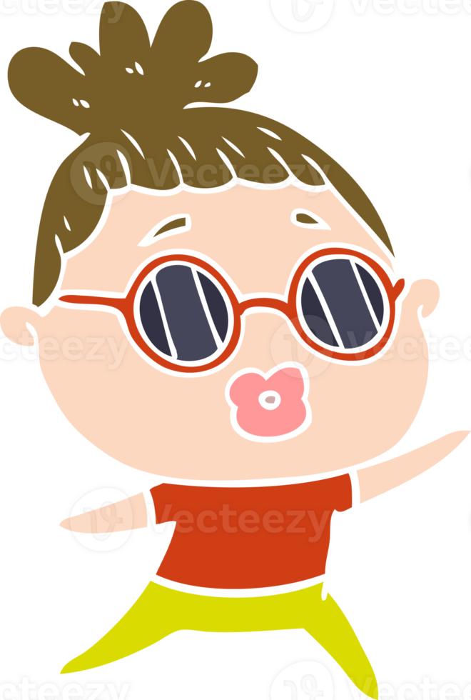 flache farbe karikatur tanzende frau mit sonnenbrille png