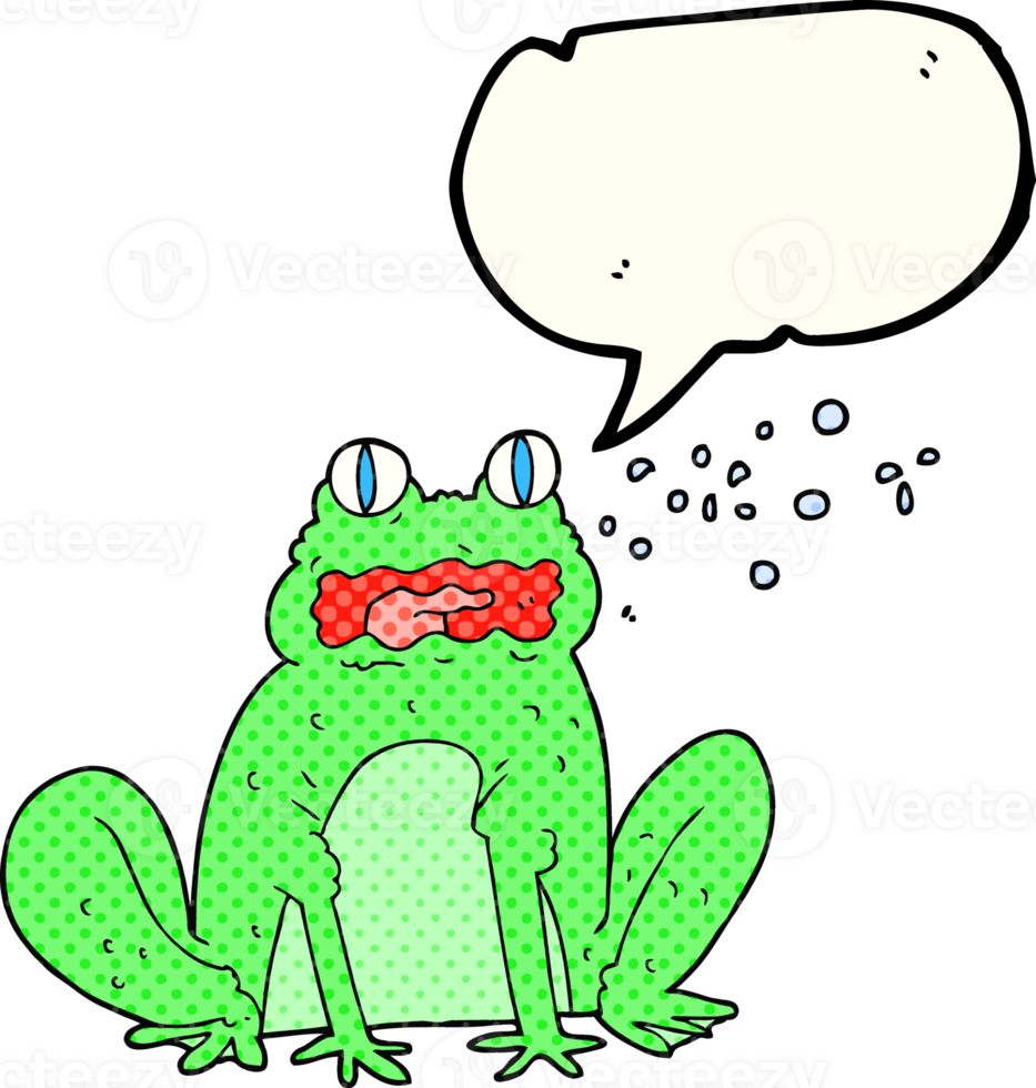 comic book speech bubble cartoon burping frog png