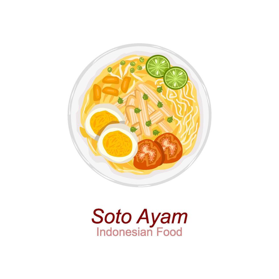 indonesio comida soto ayam vector