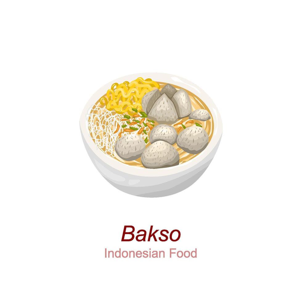 indonesio comida bakso ilustración vector