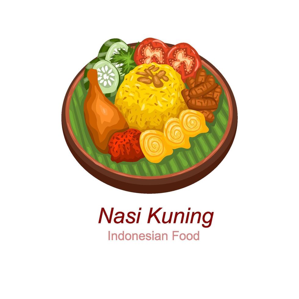 indonesio comida nasi kuning vector