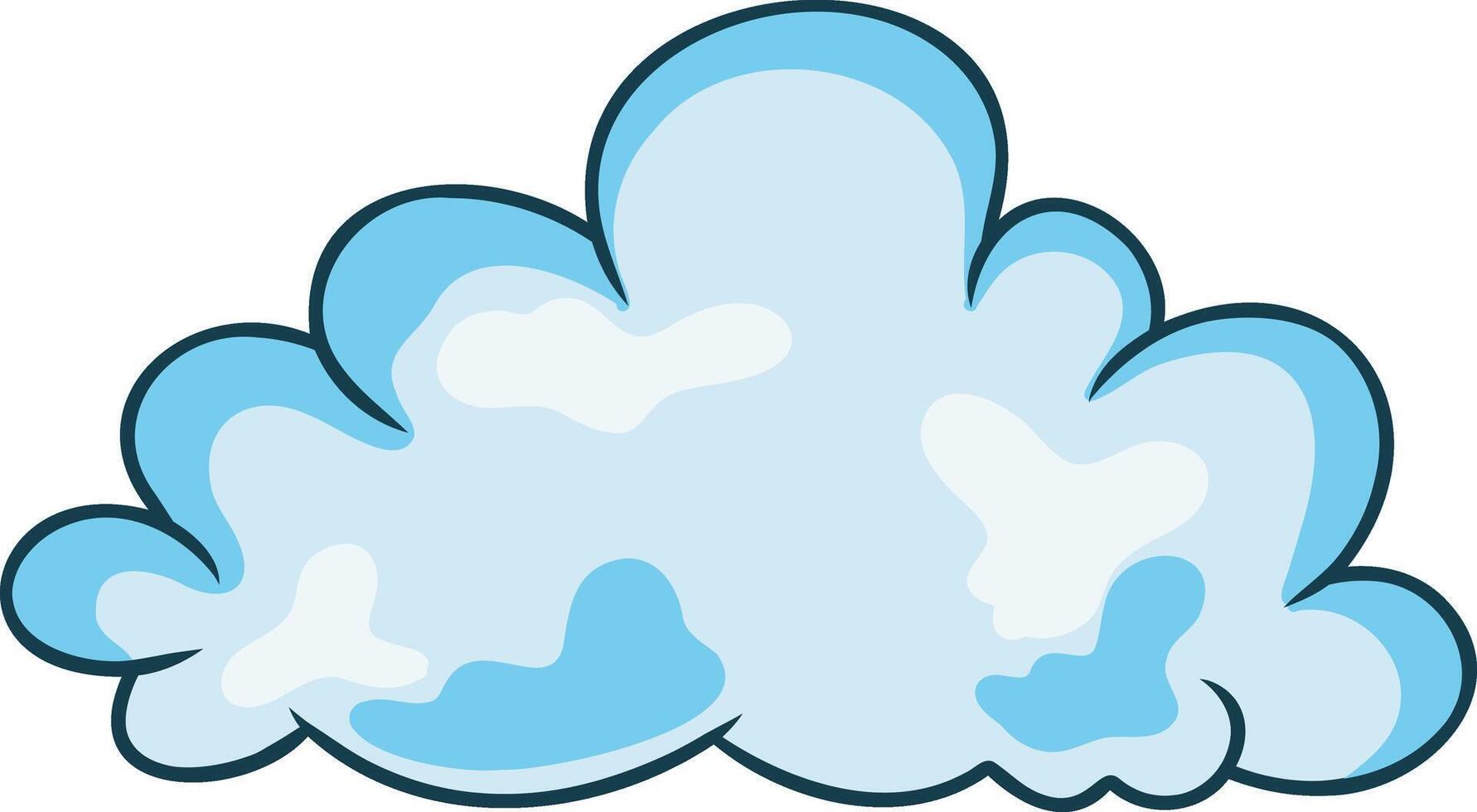 Cartoon Clouds on White Background. Isolated Icon vector