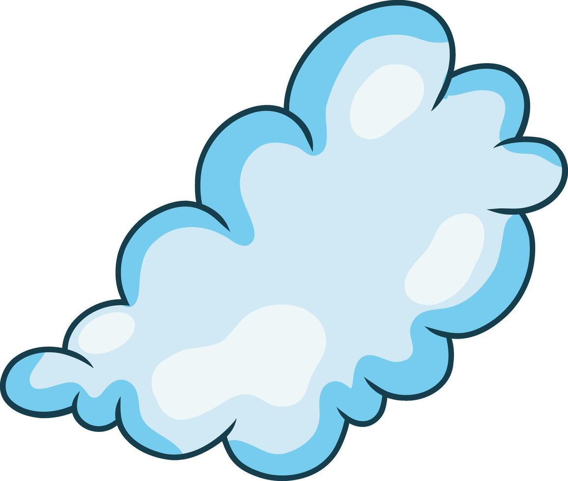 Cartoon Cloud on White Background. Isolated Icon vector