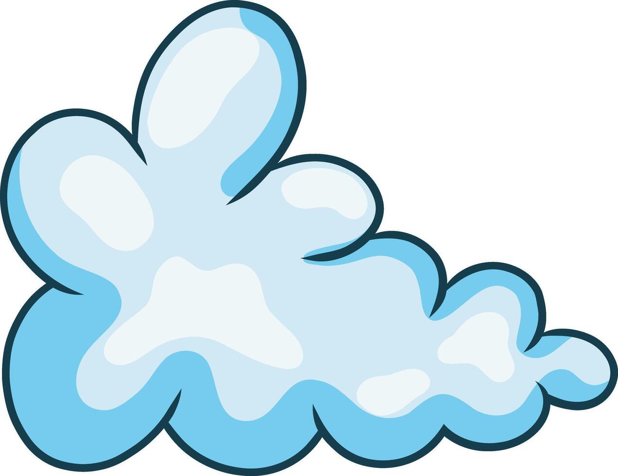 Cartoon Cloud on White Background. Isolated Icon vector