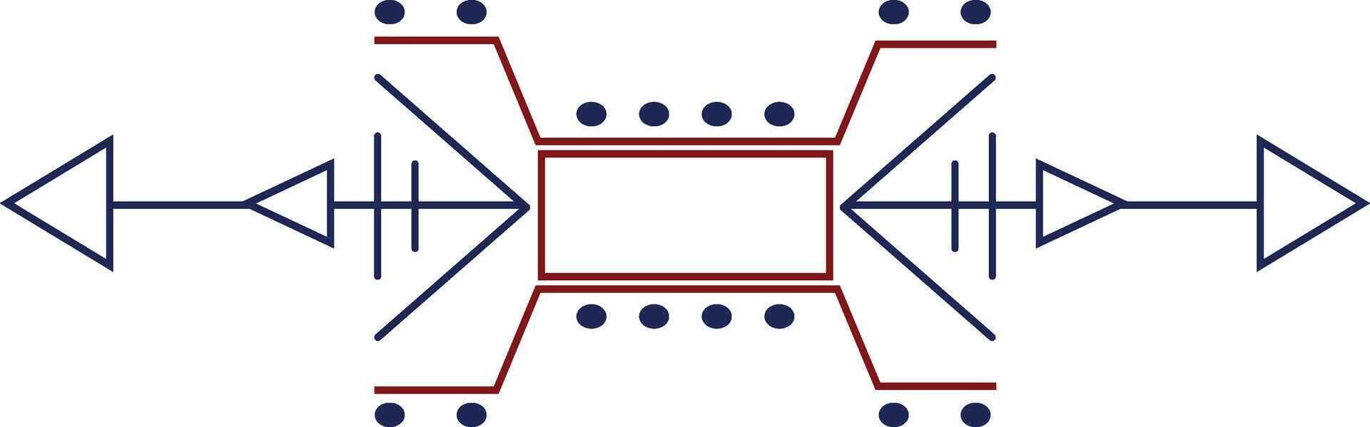 Aztec Dividers with Abstract Pattern Design Style. Element on White Background. vector