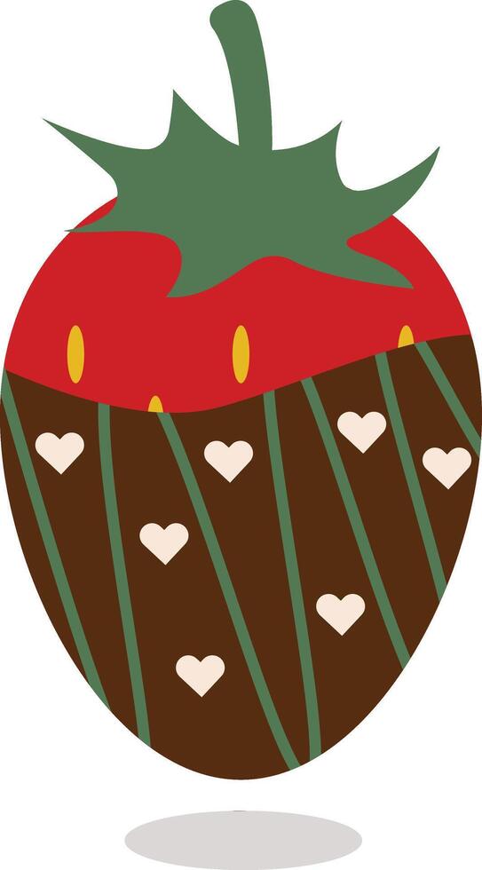 Strawberry Coated Chocolate on a White Background. Cartoon Style vector