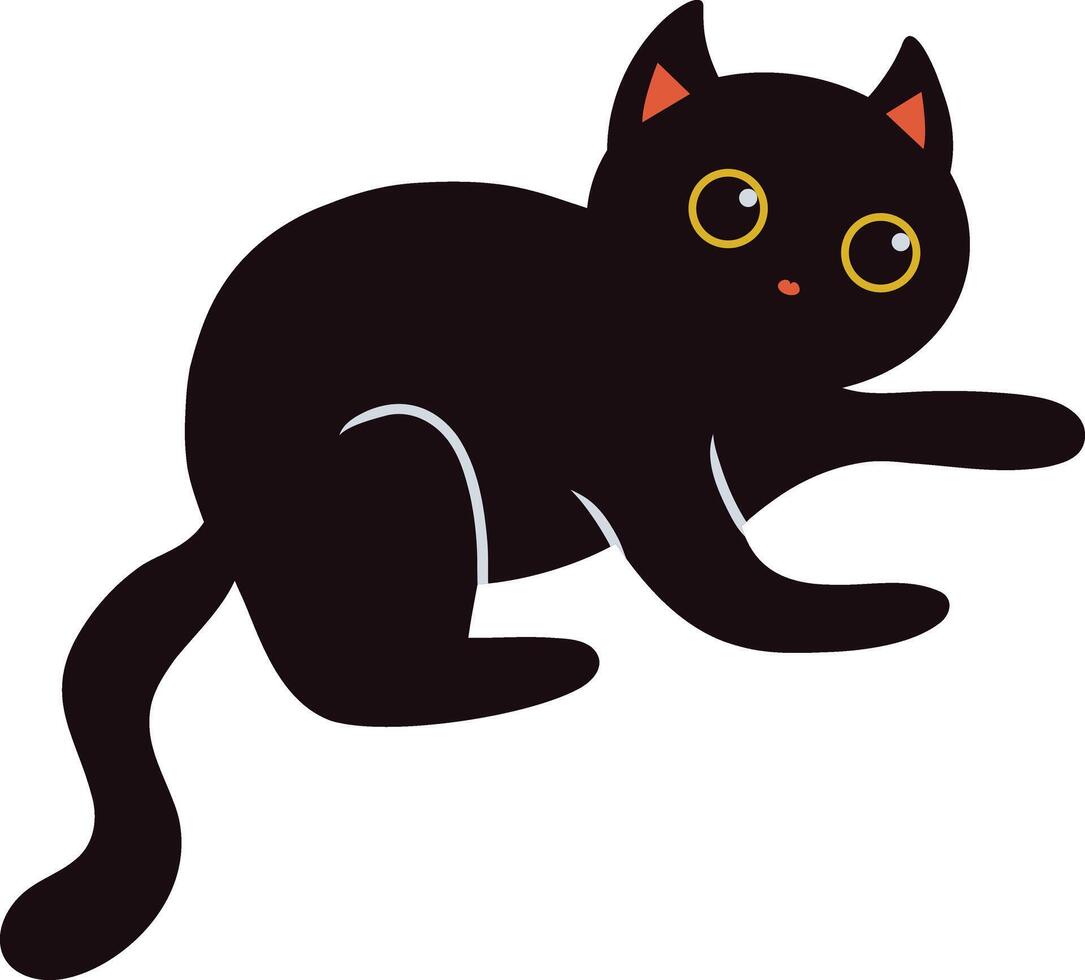 International Cat Day Silhouette In Cute Cartoon Design and Shapes. Illustration Design vector