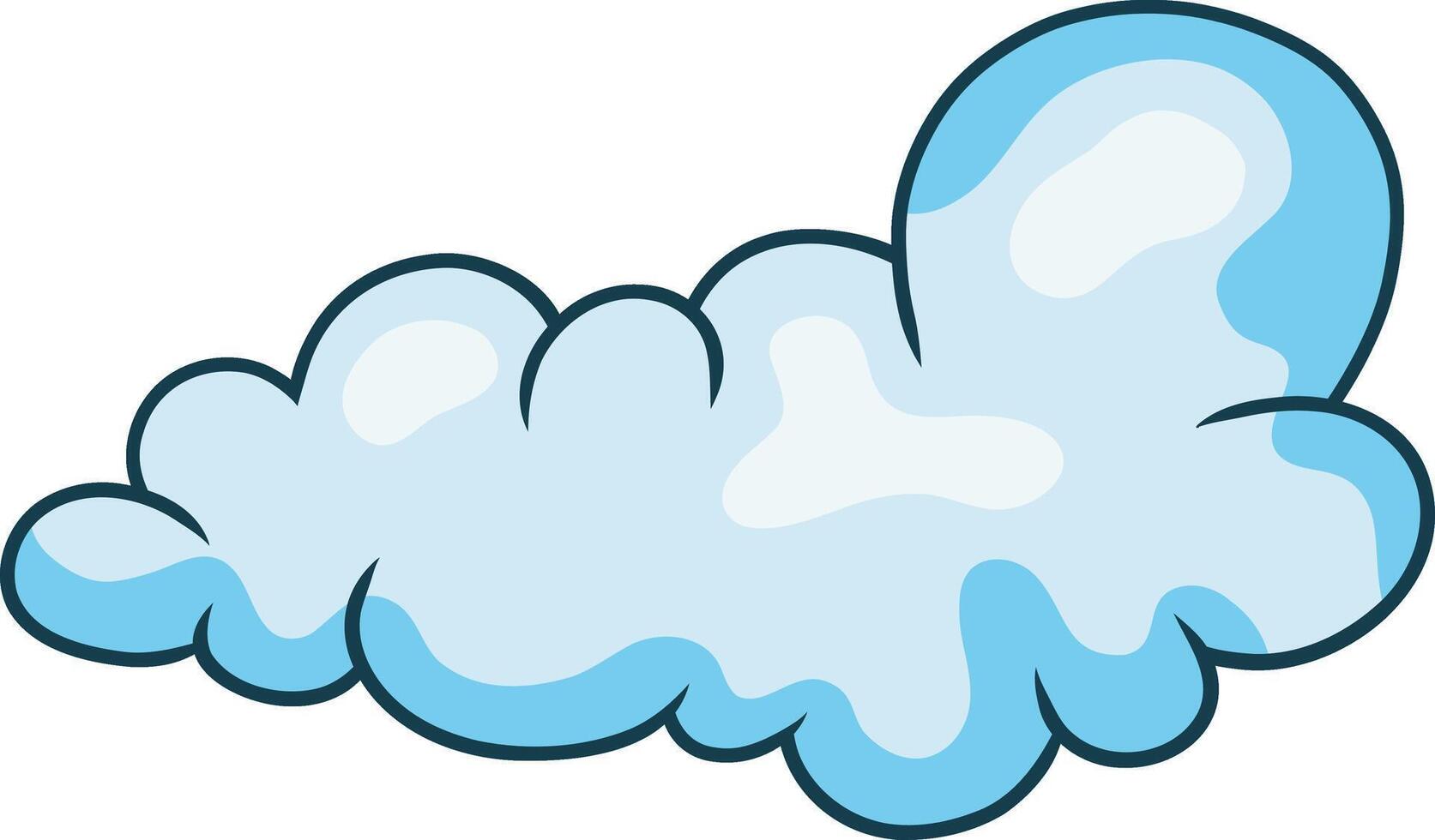 dibujos animados nubes en blanco antecedentes. aislado icono vector