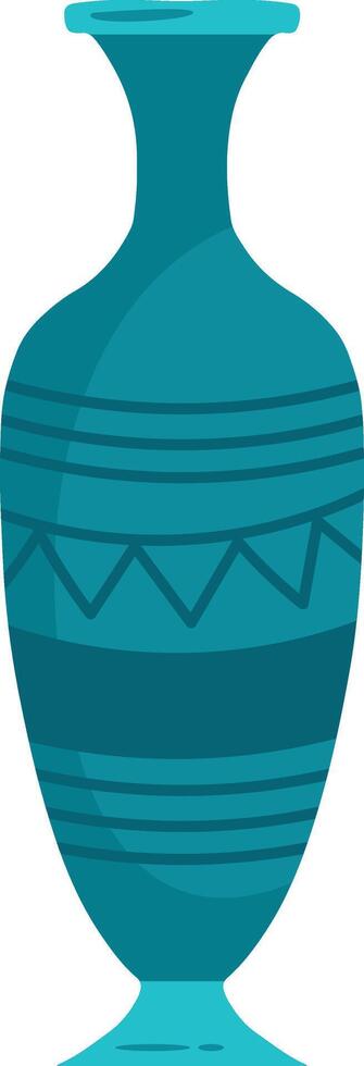 Ceramic Vase Illustration on White Background. with Floral and Abstract Pattern vector