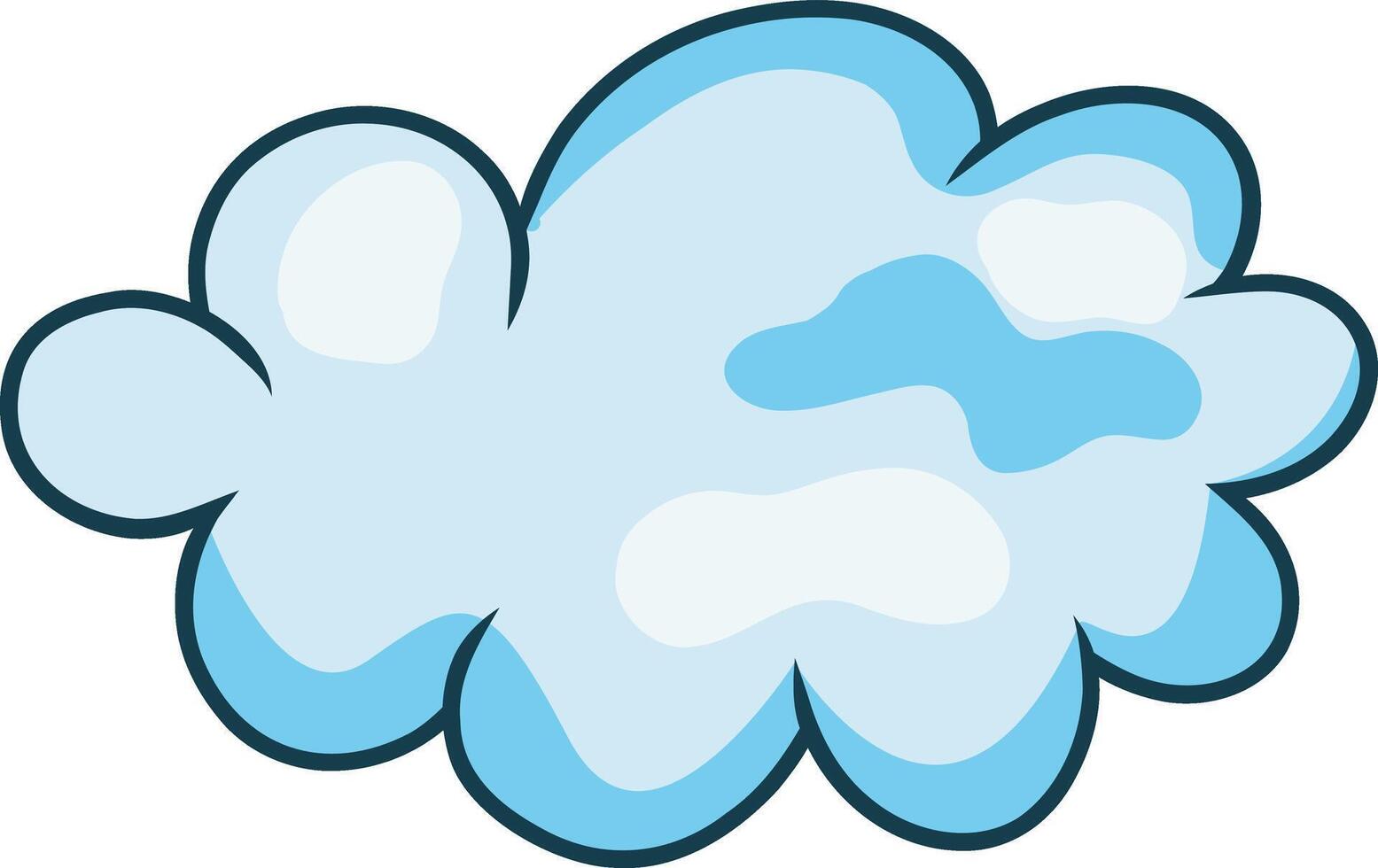 Cartoon Clouds on White Background. Isolated Icon vector