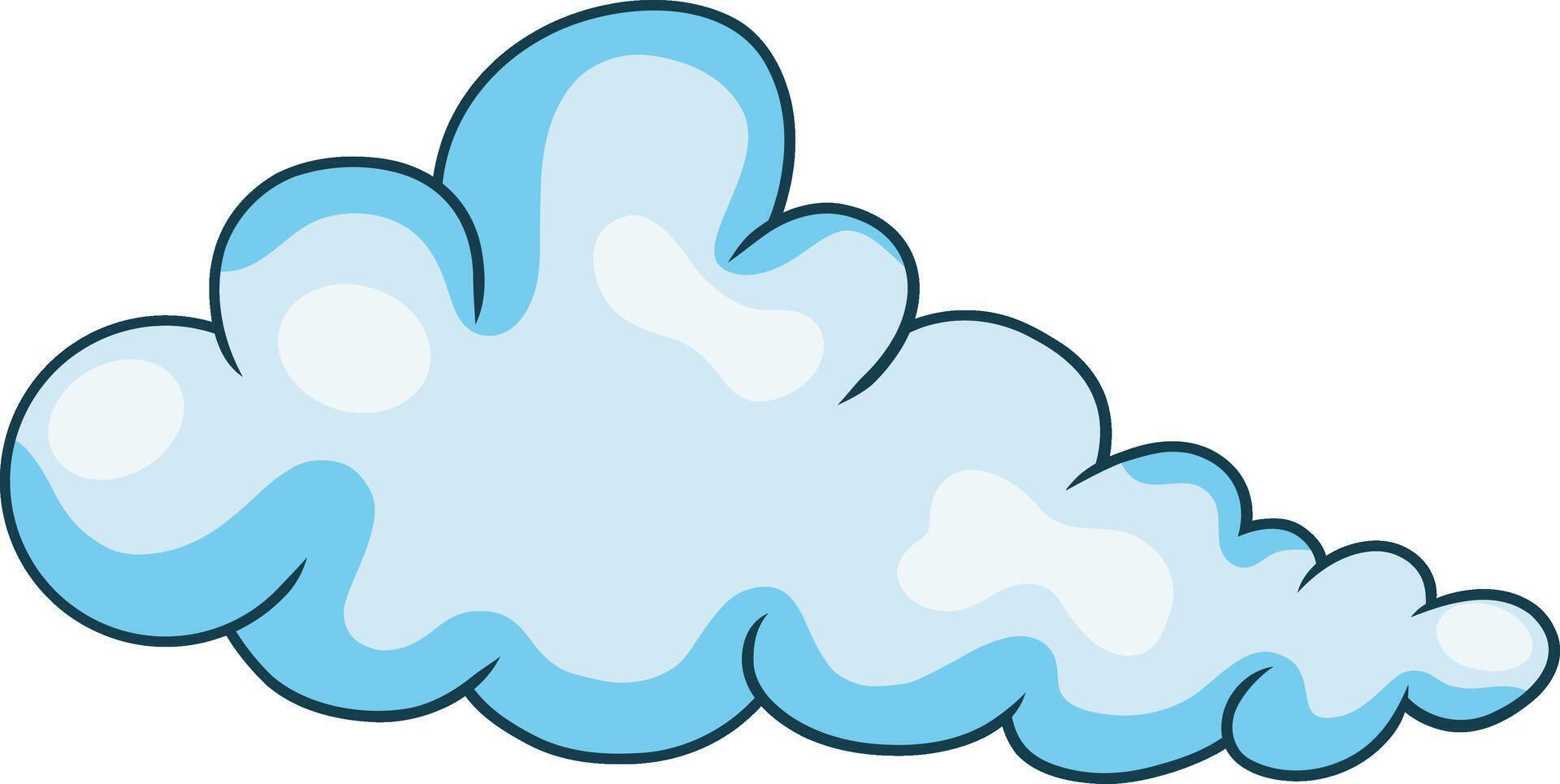 Cartoon Clouds on White Background. Isolated Icon vector