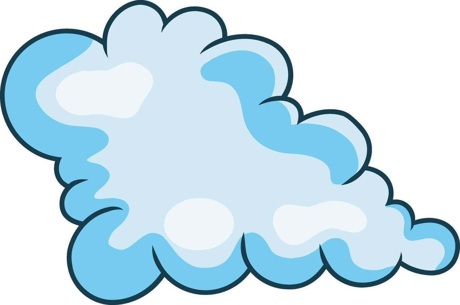 Cartoon Clouds on White Background. Isolated Icon vector