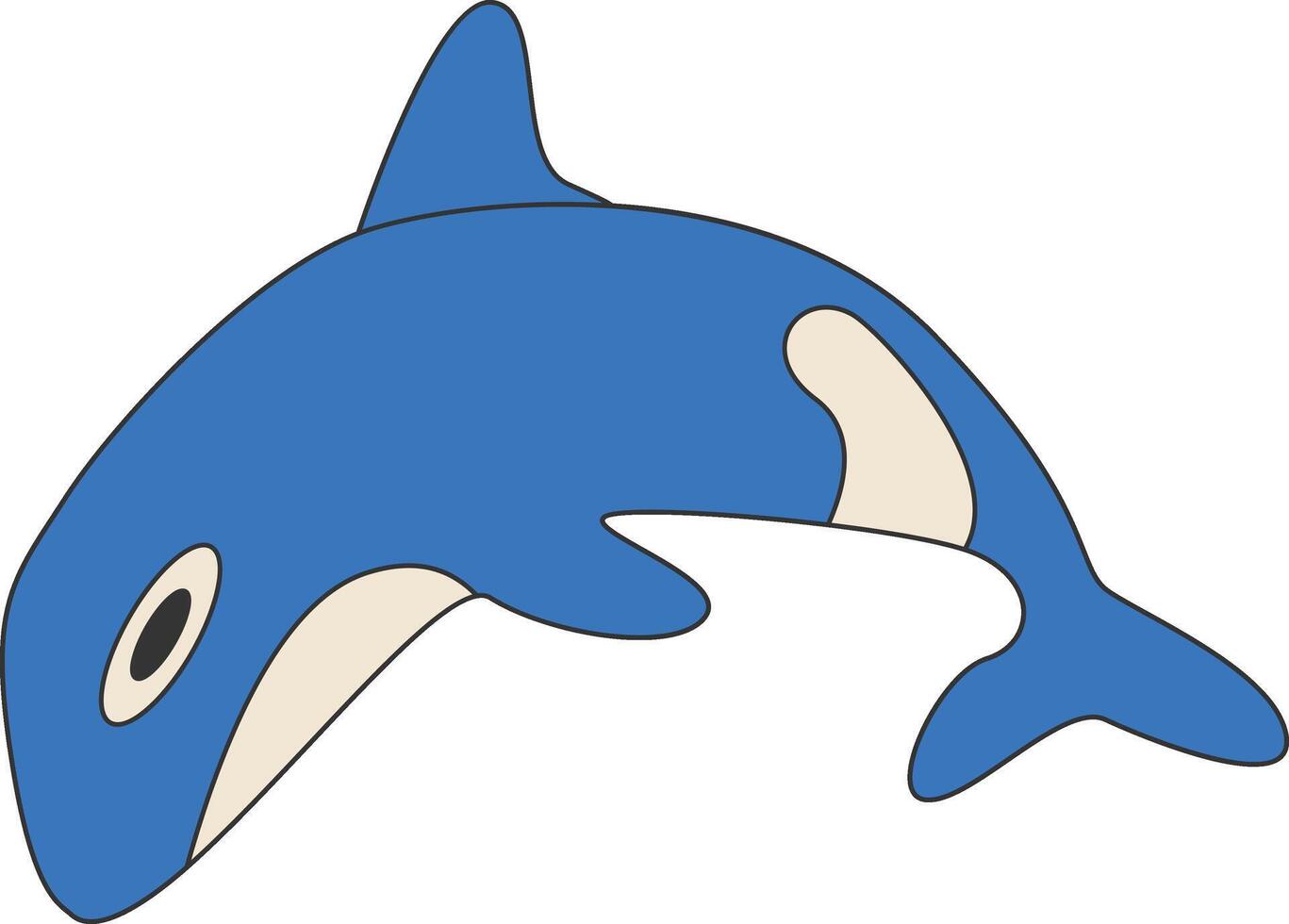 Marine Life Icon with Flat Cartoon Design. Ocean Animals on White Background vector