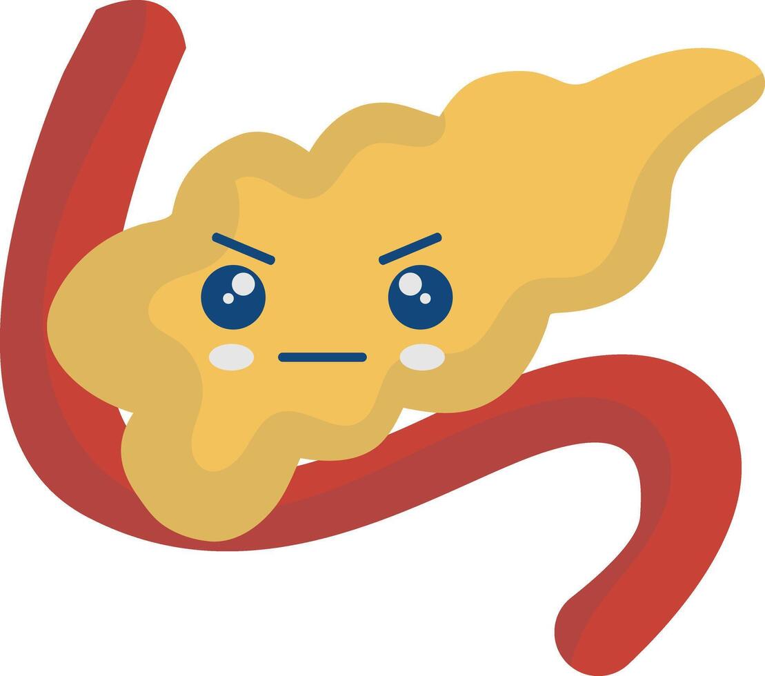 Cute Human Internal Organs Character. Smile Organs Cartoon on White Background vector