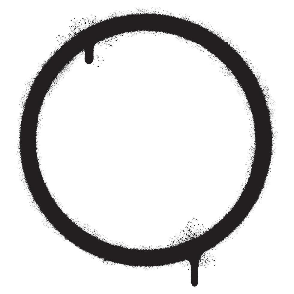 Spray Painted Graffiti Circle icon Sprayed isolated with a white background. graffiti Round symbol with over spray in black over white. vector