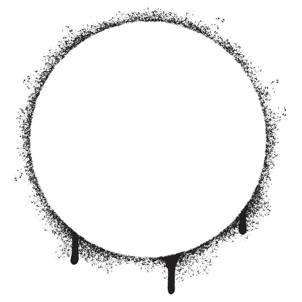 Spray Painted Graffiti Circle icon Sprayed isolated with a white background. graffiti Round symbol with over spray in black over white. vector