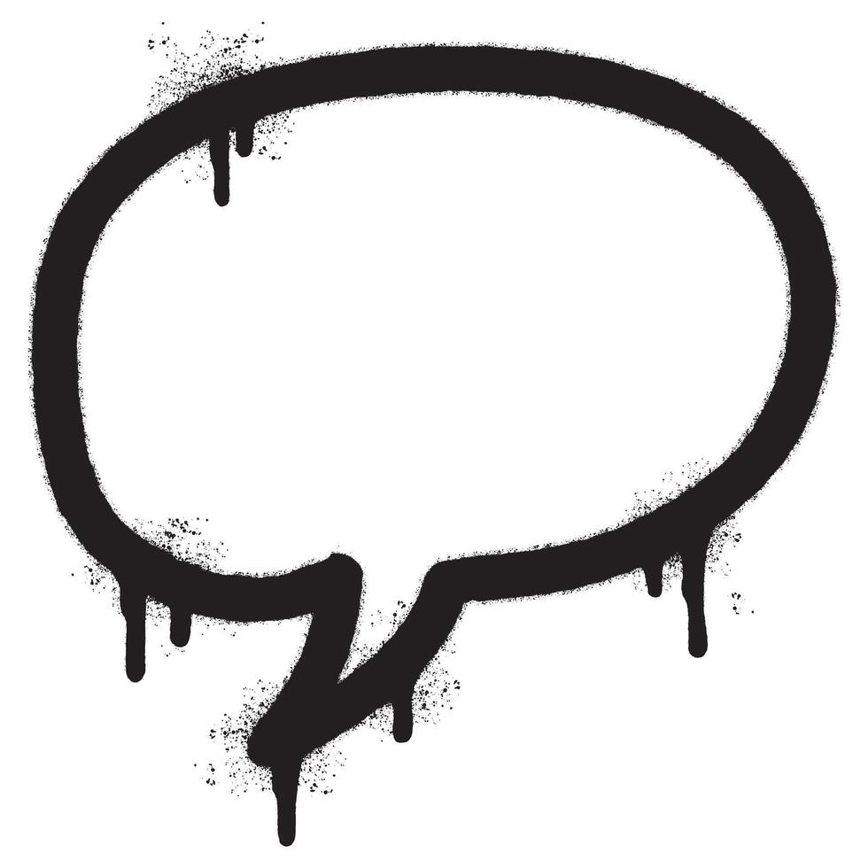 Spray Painted Graffiti Speech bubble icon Sprayed isolated with a white background. vector