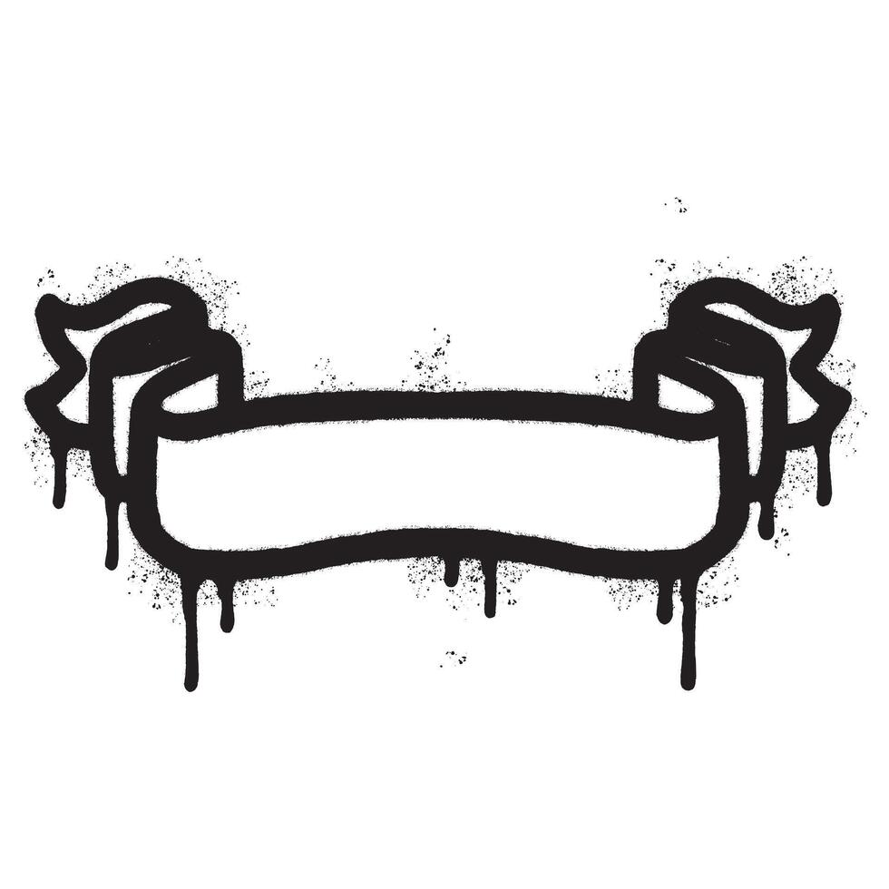 Spray Painted Graffiti ribbon icon Sprayed isolated with a white background. vector