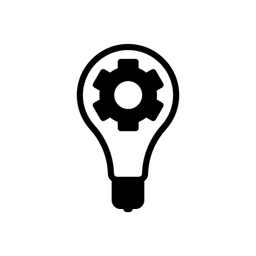 Innovation icon in the form of a light bulb and gear vector