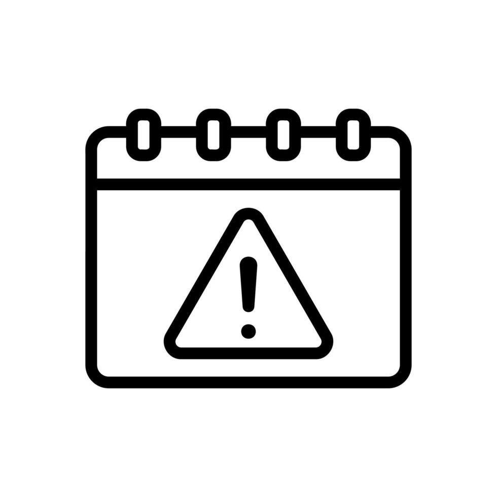 Deadline icon with calendar and warning sign vector