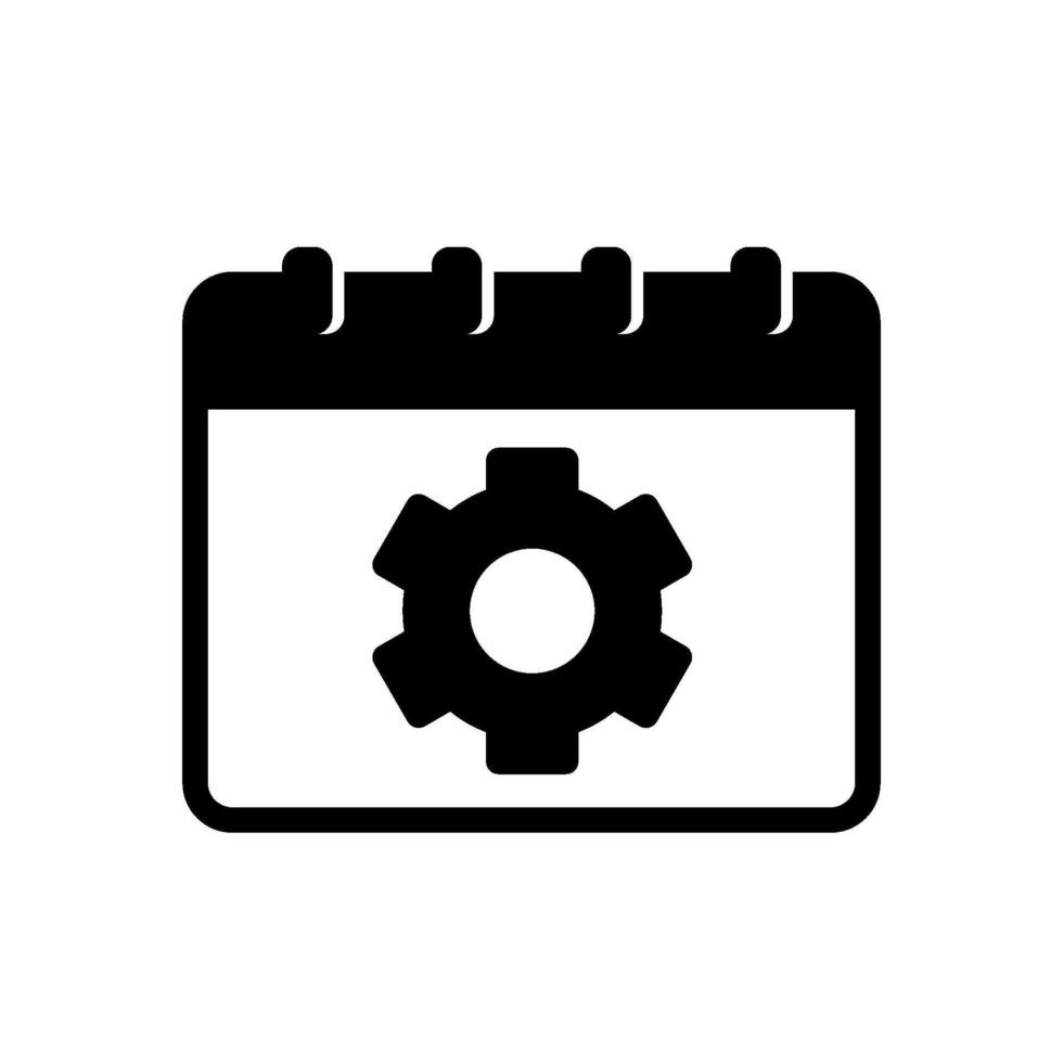 Time management icon with calendar and gears vector