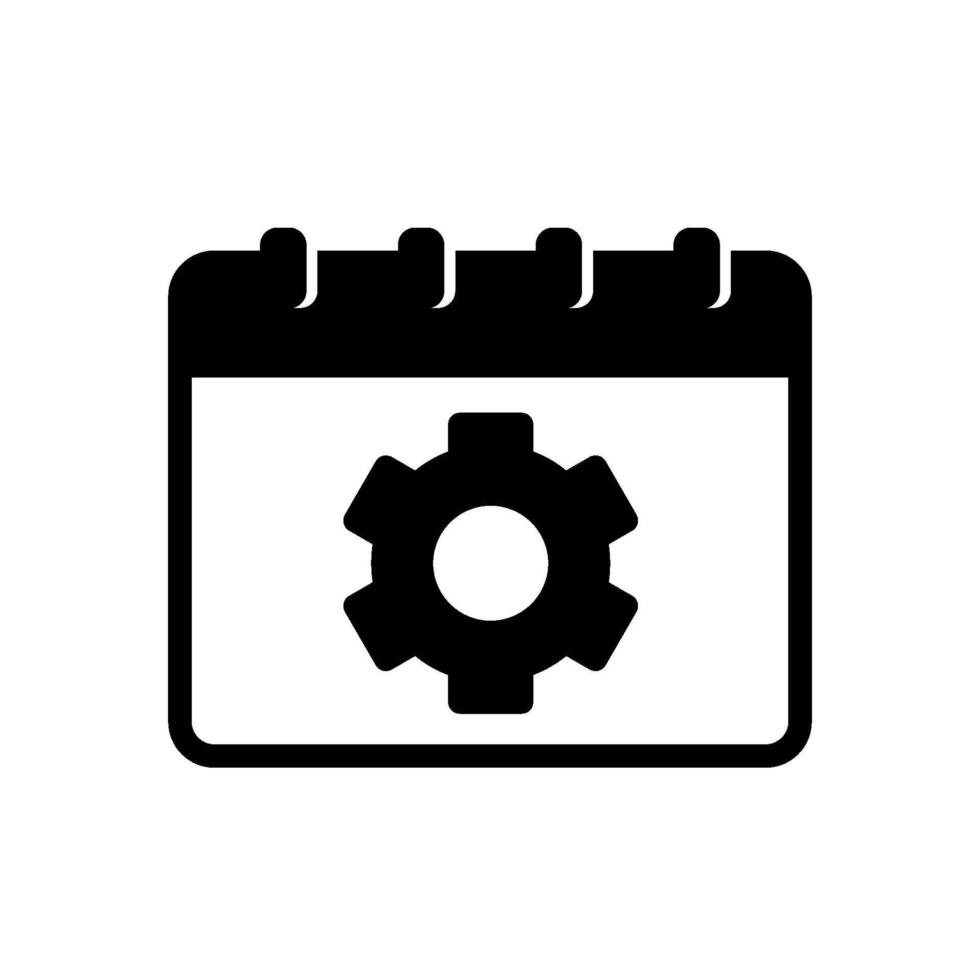 Time management icon with calendar and gears vector