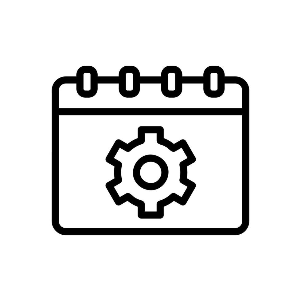 Time management icon with calendar and gears vector