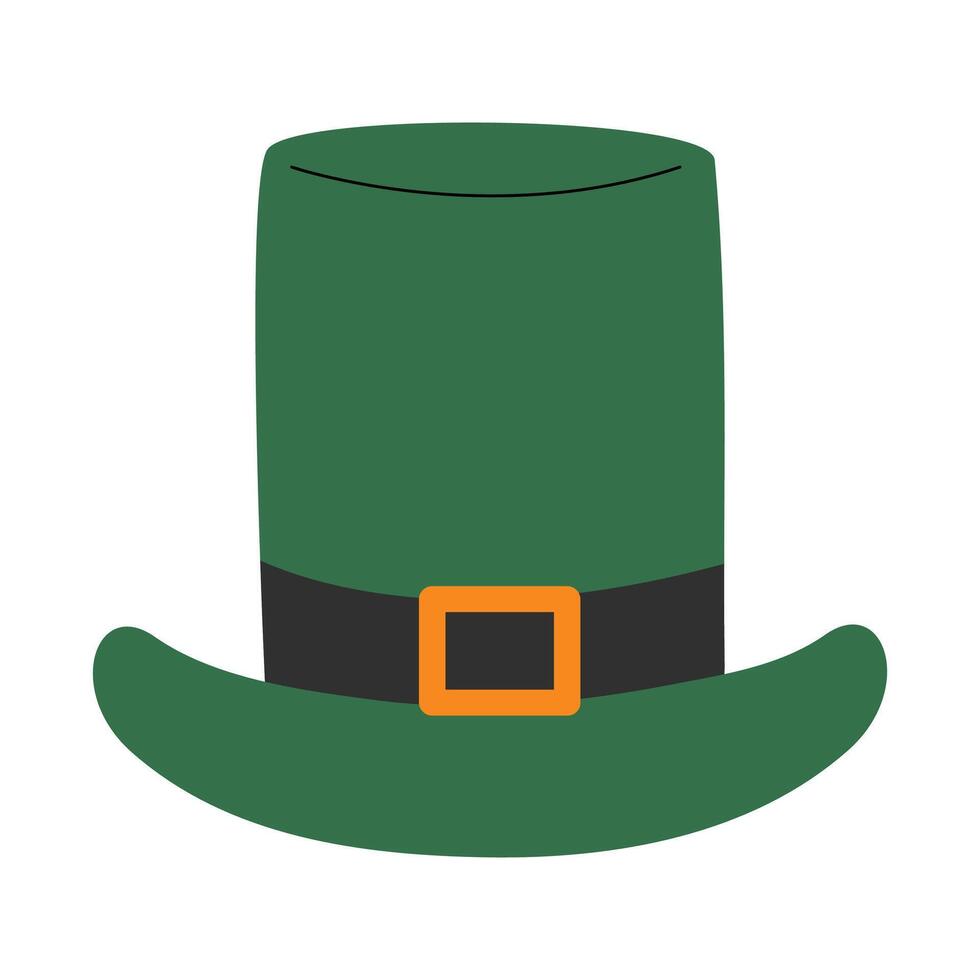green hat. Cap of leprechaun. White isolated background. vector