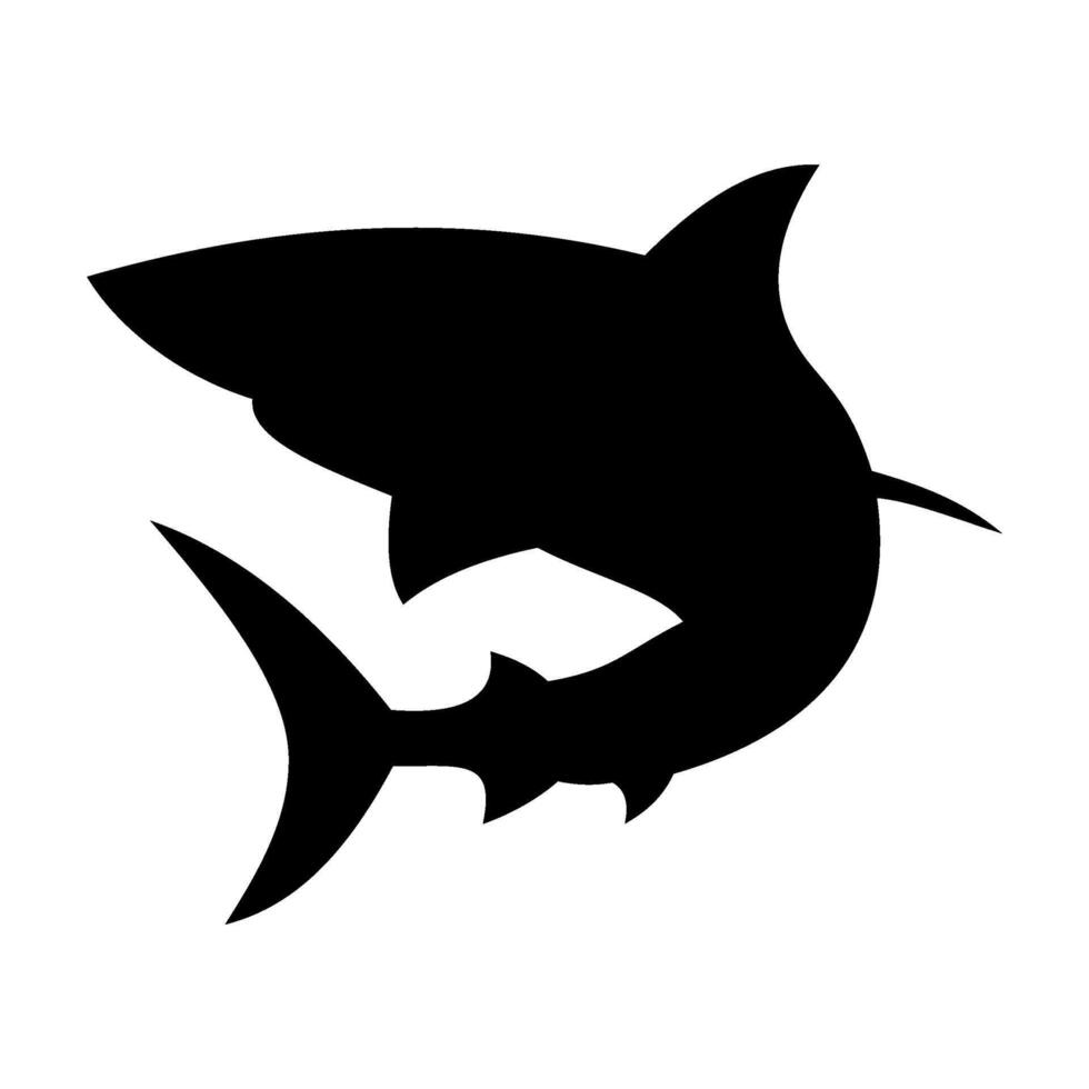 Shark silhouette flat illustration on isolated background vector