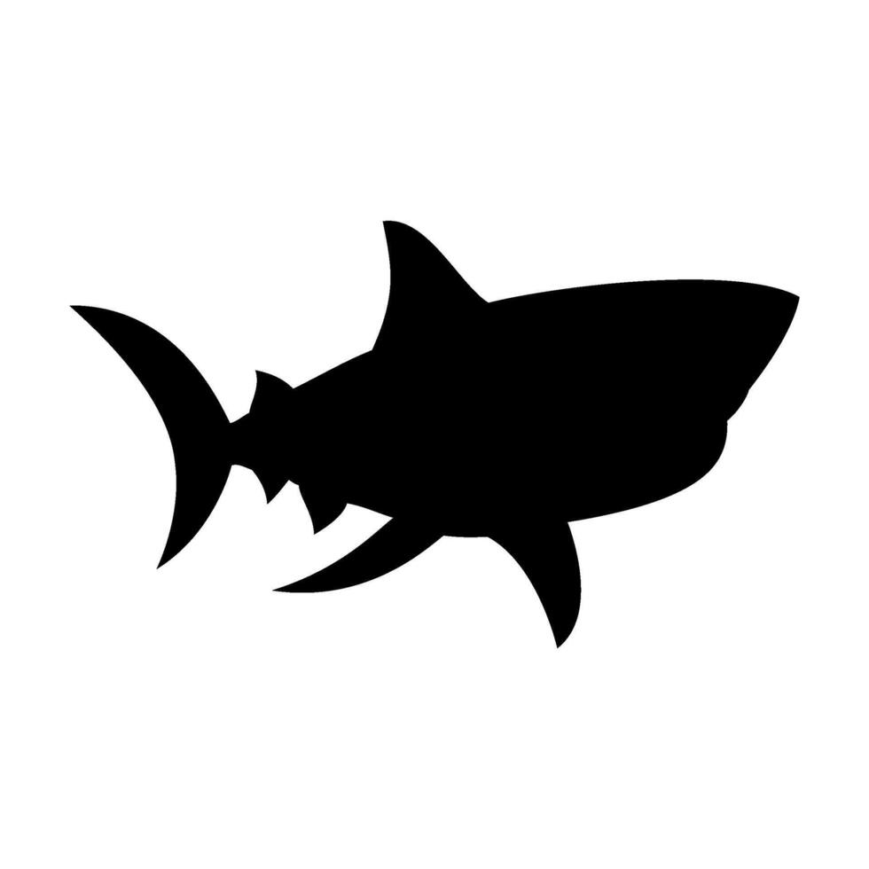 Shark silhouette flat illustration on isolated background vector