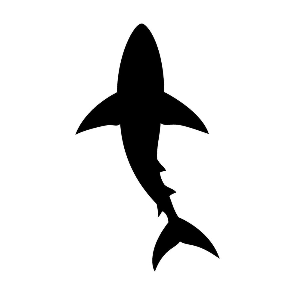 Shark silhouette flat illustration on isolated background vector