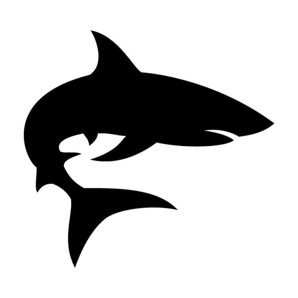 Shark silhouette flat illustration on isolated background vector
