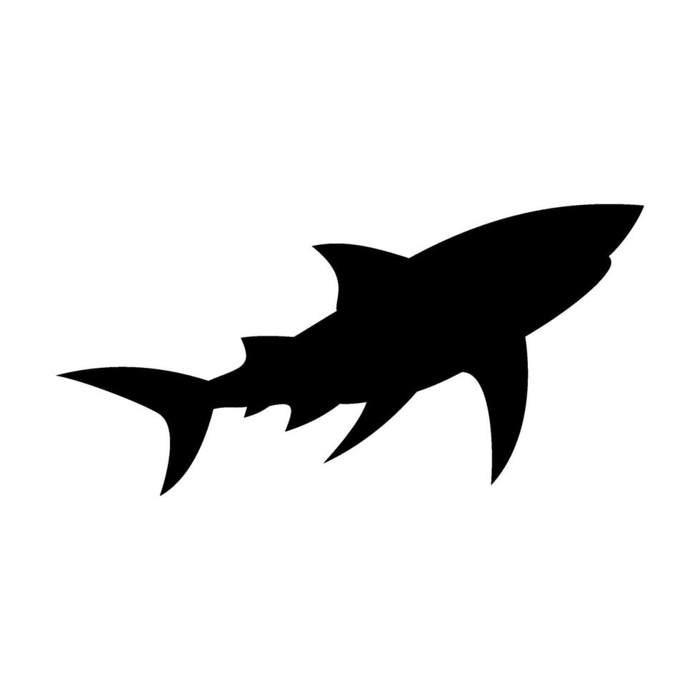 Shark silhouette flat illustration on isolated background vector
