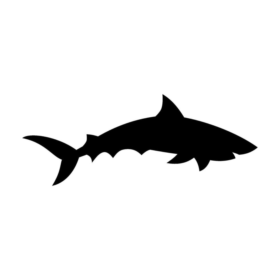 Shark silhouette flat illustration on isolated background vector