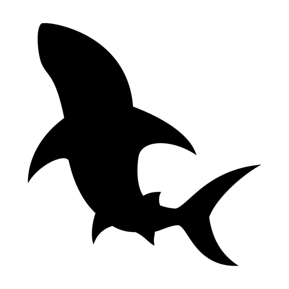 Shark silhouette flat illustration on isolated background vector