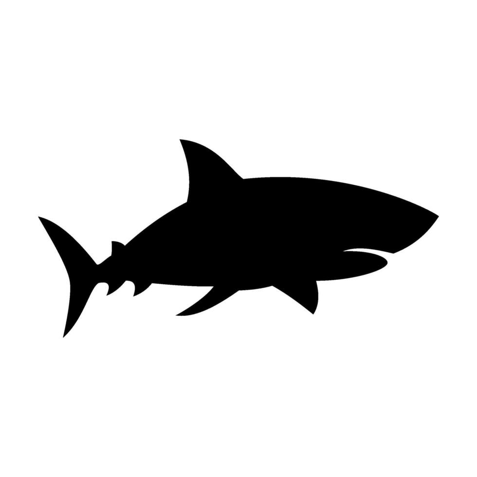 Shark silhouette flat illustration on isolated background vector