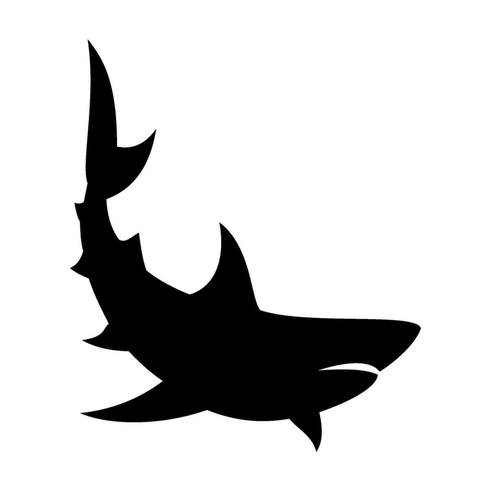 Shark silhouette flat illustration on isolated background vector