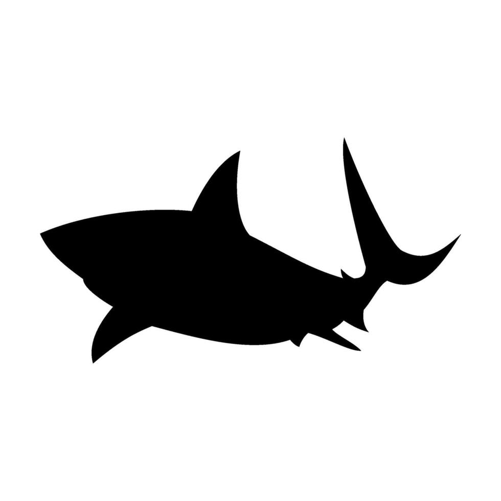 Shark silhouette flat illustration on isolated background vector