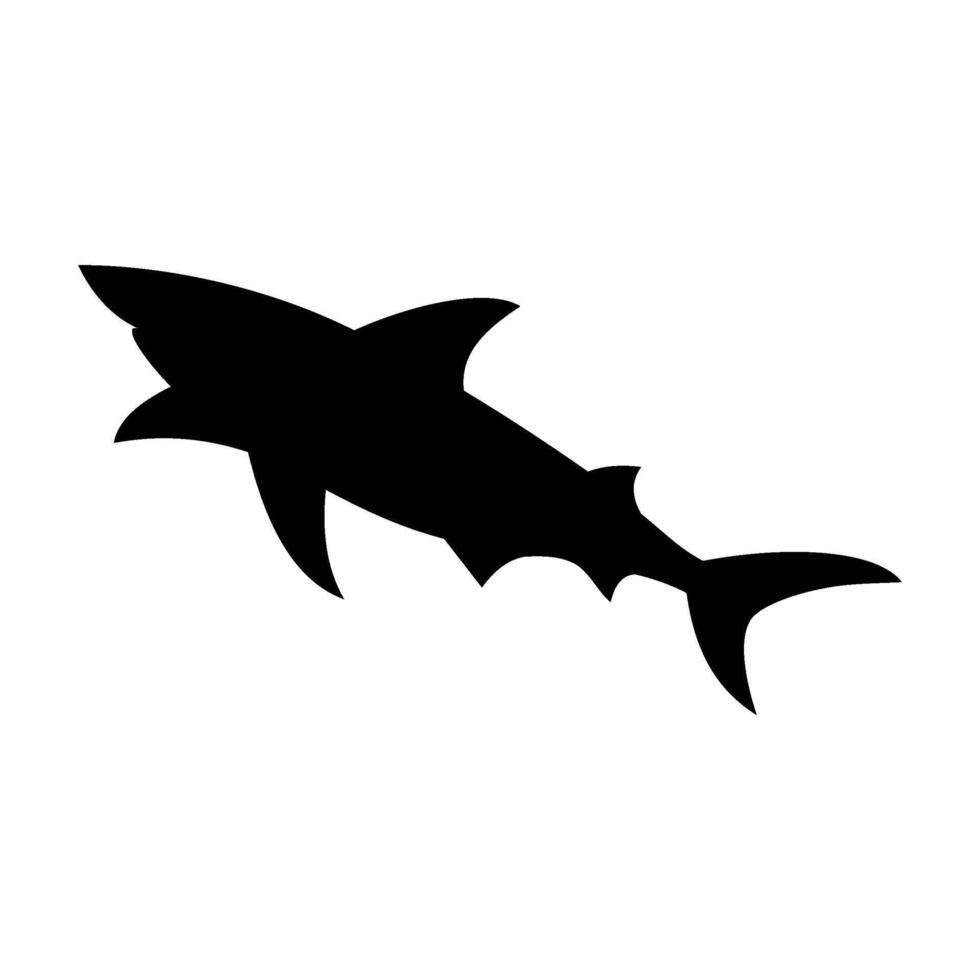 Shark silhouette flat illustration on isolated background vector