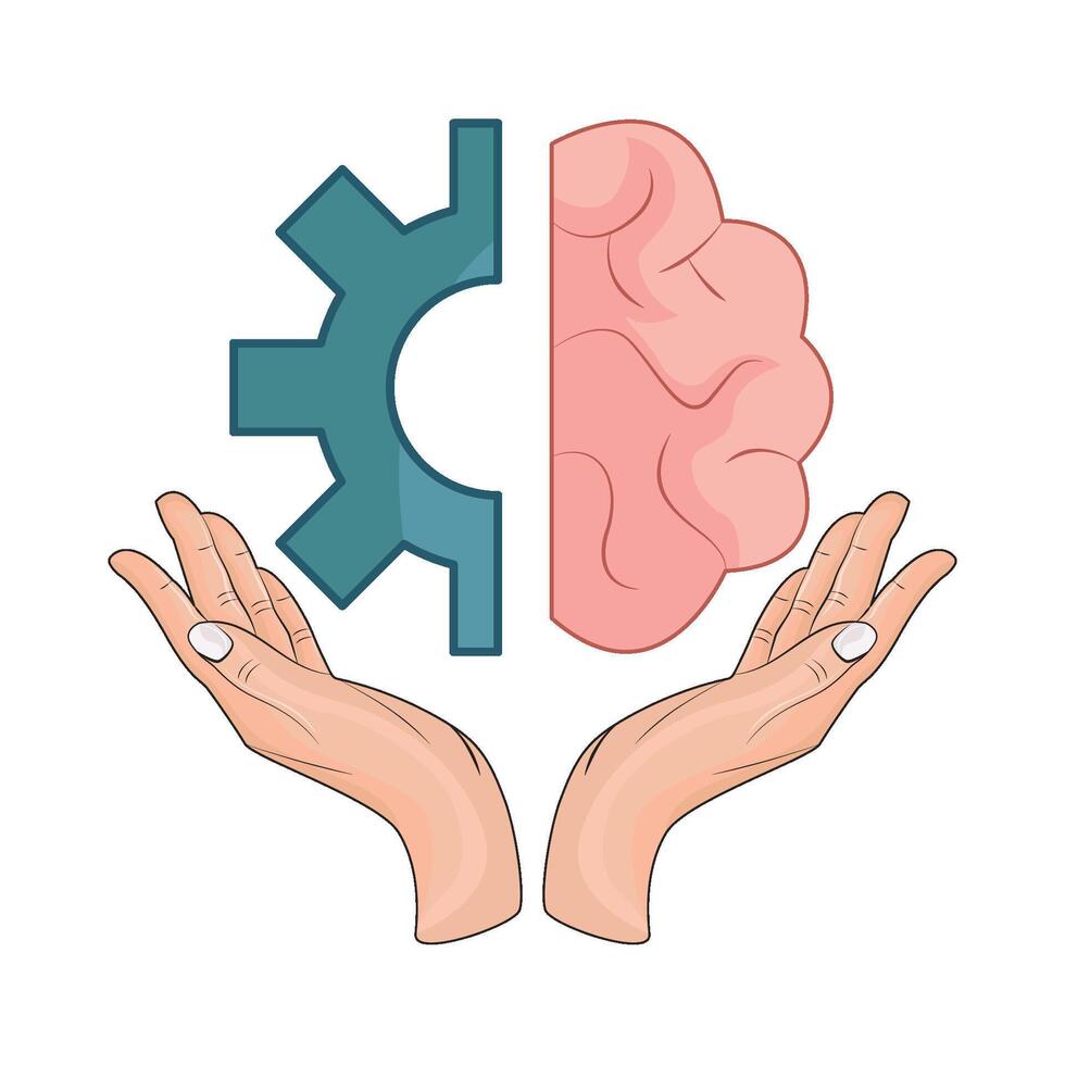 illustration of brain setting vector
