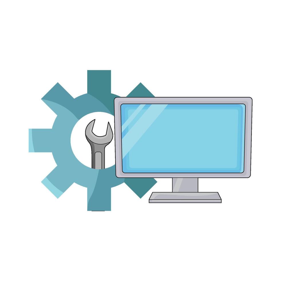 illustration of computer setting vector