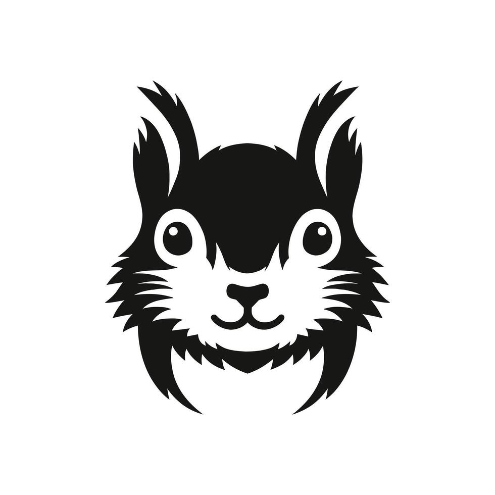 Squirrel head silhouette on a white background vector