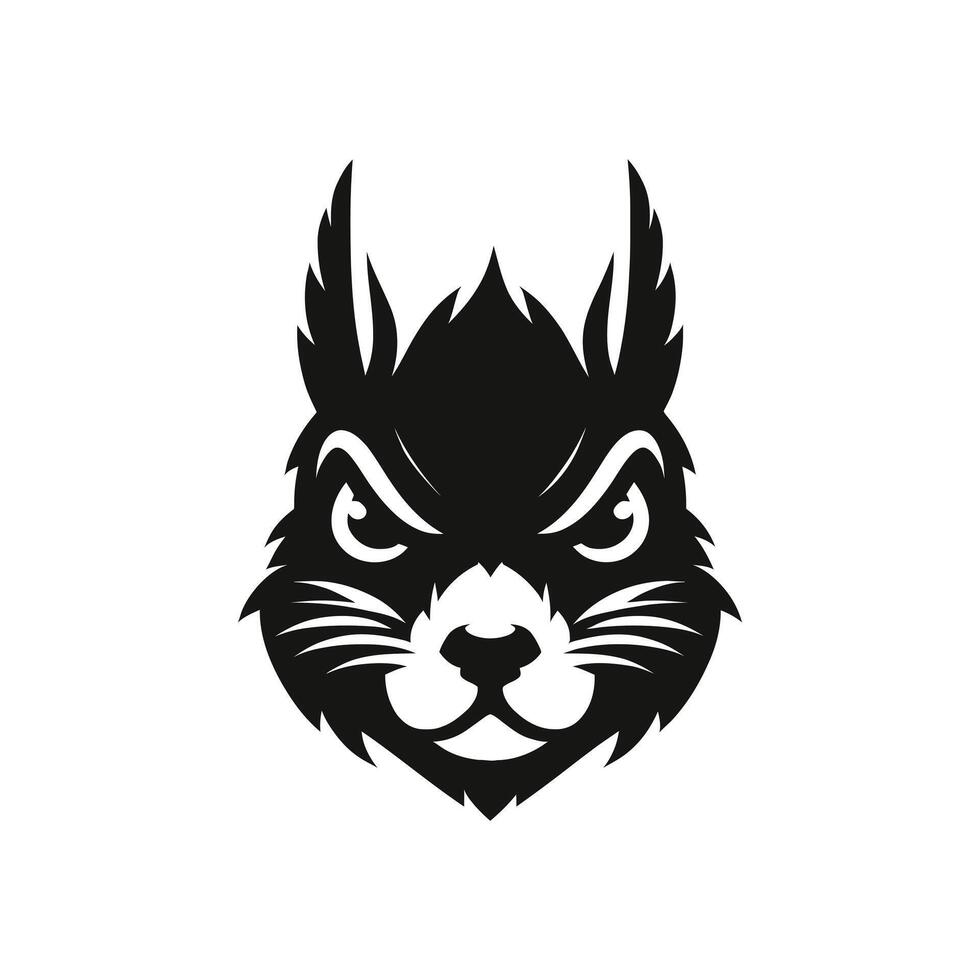 Squirrel head silhouette on a white background vector